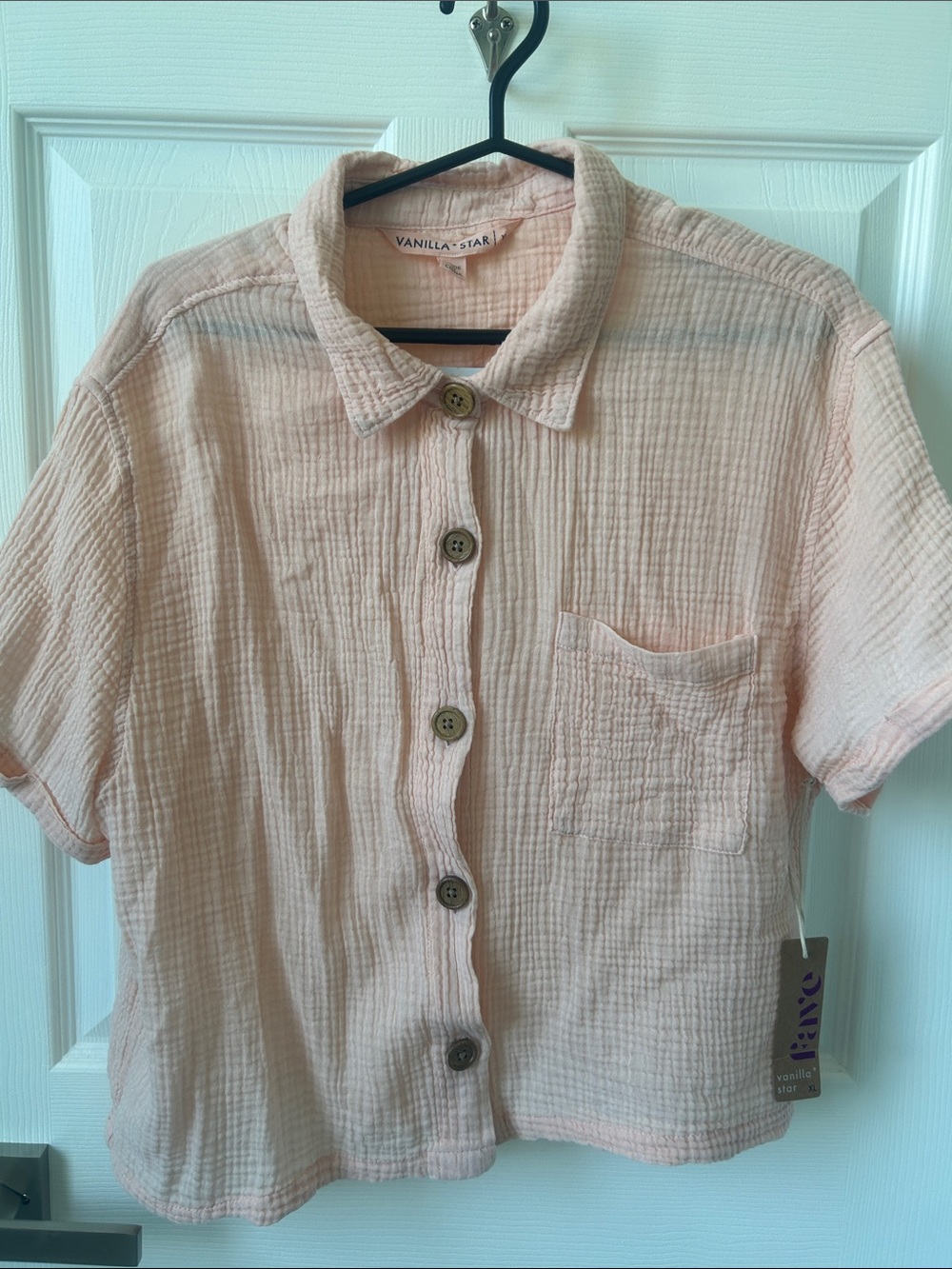 Vanilla Star Soft Peach Button-Up Shirt